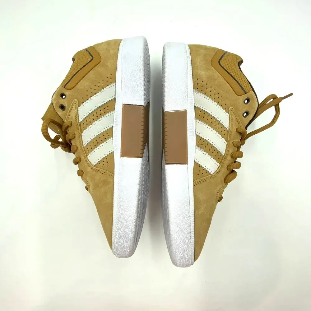 Adidas Tyshawn Mid Top Skate Shoes Tan Sneakers